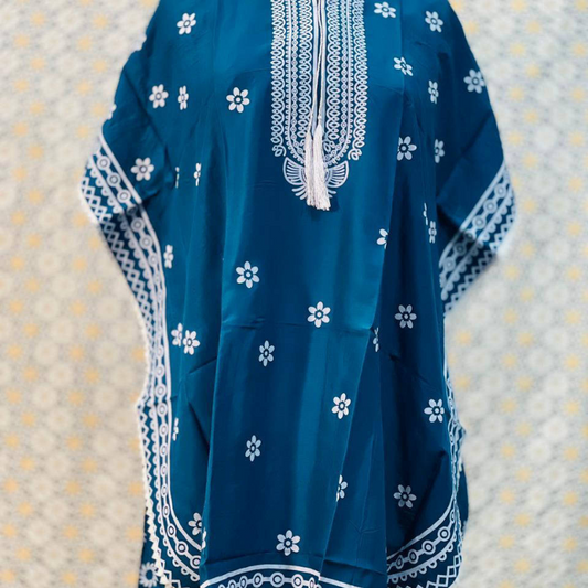 1 Pcs Women's Stitched Kaftan Style Linen Frock (DWS-42)