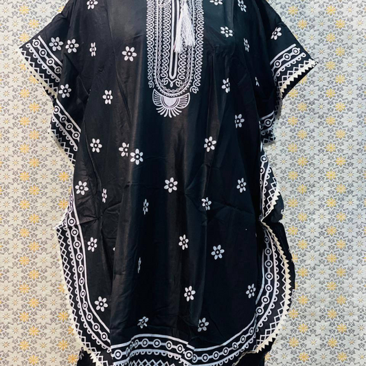 1 pcs Women's Stitched Kaftan Style Linen Frock (DWS-41)
